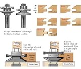 91-504, 1/2 Shank Matched Rail & Stile Router Bit Set, Chamfer Profile With FREE Set-up Block