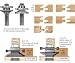 91-505, 1/2 Shank Matched Rail & Stile Router Bit Set, 15 Shaker Profile With FREE Set-up Block