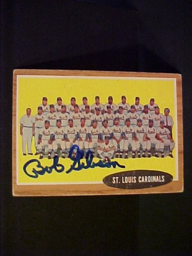 Bob Gibson St. Louis Cardinals Team #61 1962 Topps Signed Autographed Baseball Card