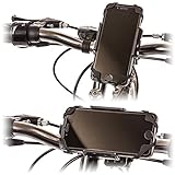 CamRah Bike Phone Mount Kit with Mounted Bicycle Light, Rear Tail Light & Accessories