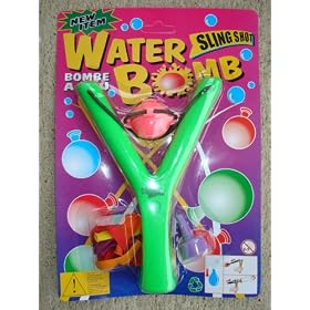Click here to buy Water Bomb Slingshot (Party-Pack Set of 5) Water Balloon Launcher.