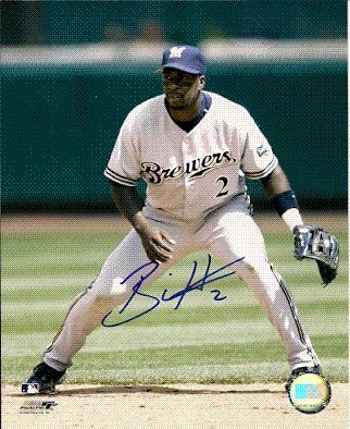 Autographed/Hand Signed 8x10 Photo Bill Hall Milwaukee Brewers