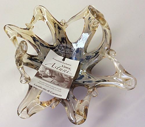 Italian Murano Glass Open Basket Bowl Dish