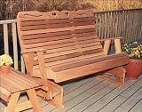 4' Red Cedar Royal Sweetheart Highback Glider with Stain