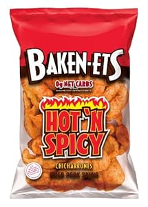 Baken-Ets Fried Pork Skins, Hot N Spicy, 3.5 Ounce (Pack of 6)