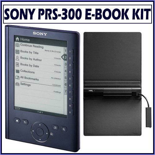 Sony PRS-300BC Digital Reader Pocket Edition in Blue With Sony Premium Protective Cover w/ Built-in Reading Light