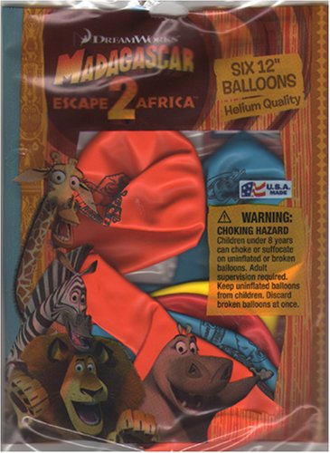 Madagascar Escape 2 Africa Balloons - Package of 6