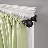 Kenney Ball End Double Window Curtain Rod, 66 to 120-Inch, Matte Black