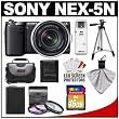 Sony Alpha NEX-5N Digital Camera Body & E 18-55mm OSS Lens (Black) with 16GB Card + Battery + 3 UV/FLD/PL Filters + Case + Tripod + Accessory Kit