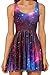 LOVEMISS Women's Galaxy Print Skater Pleated Mini Skirt Dress FBA 01 XS-XXL