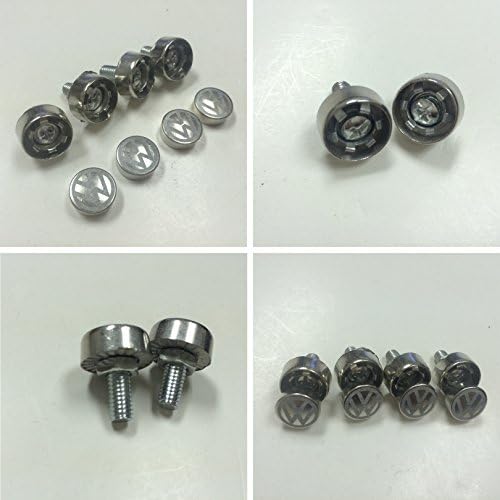 Volkswagen Laser Engraved License Plate Frame Logo Steel Metal Anti Theft Or Removable Screw Cap Set of 4