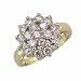 9ct CZ Cluster Ring - Size I