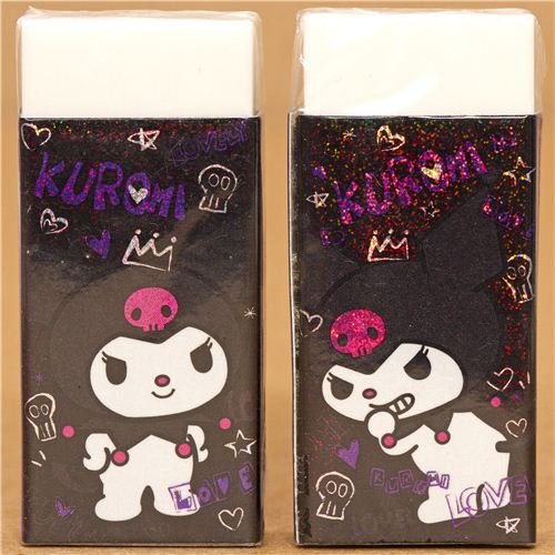 Imagen 2 de Bonita goma de borrar Kuromi con un conejito con calaveras