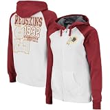 NFL Women's Washington Redskins Sport Princess Long Sleeve Raglan Full-Zip Fleece Hoodie (White/Dark Garnet Heather, Medium)