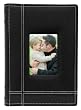 Black Old Town Leather Photo Album with Contrast Stitching - Stores 300 Pictures (2 Pack)