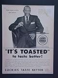 Jesse Owens 4 Gold Medals 1936 Olympics 1950 Lucky Strikes Cigarettes Advertisement Bulletin 14 X 18 Inch Size Matted Ready For Framing