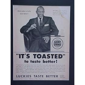 Jesse Owens 4 Gold Medals 1936 Olympics 1950 Lucky Strikes Cigarettes Advertisement Bulletin 14 X 18 Inch Size Matted Ready For Framing