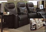 IMAGE OF Home Theater Seating - 3 Seater in Black Leather Match - Coaster