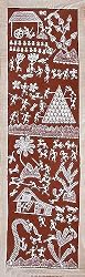 India Painting Tribal Prints Warli Art Asian Decor 16 x 34 inches