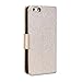 GMYLE iPhone 6 Plus Case, Wallet Case Classic for iPhone 6 (5.5 inch Display) - Champagne Gold Natural Silk Pattern PU Leather Slim Stand Case Cover (with 2 card slots and and money pocket)