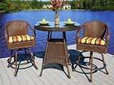 Tortuga Lexington Wicker Bar Set Mojito Mocha