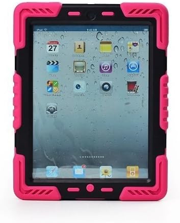 Elecday Authentic Spider-man Extreme-Duty Military Survivor Silicone Plastic Protective Case Dual Layer water/Dust/Shock/Sand Proof Absorbing Kid-proof With Wall/Glass/Wood Attachable Kids Children Gift Stand Designed For Apple iPad 5 / iPad Air (Rose/blue)