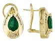 14K Yellow Gold Emerald and Diamond Earrings