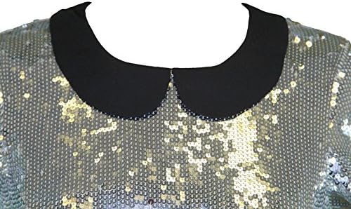 BEA YUK MUI Women's Silver Sequined Flat Collar Back Zip Top IT Sz 38 NWT