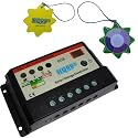 HQRP Solar 10A Charge Power Controller / Regulator 12V / 24V 10 Amp with LED Indicator plus HQRP UV Chain / UV Radiation Health Tester