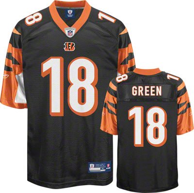 Reebok AJ Green Cincinnati Bengals Black Authentic Jersey