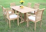 New 7 Pc Luxurious Grade A Teak Dining Set 69 Console Table And 6 Stacking Arm Chairs 51Ak7IVbABL. SL160 New 7 Pc Luxurious Grade A Teak Dining Set 69 Console Table And 6 Stacking Arm Chairs