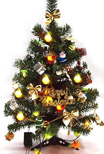 Sweet Spring Water Beautiful LED Tabletop Christmas Decorative Pine Tree With Ornaments, 24-Inch