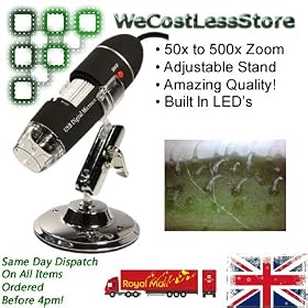 WCL-USBM005 Discovery Deluxe USB Microscope with x500 Magnification & Flexi Alloy Stand