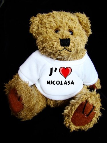 Cover image : Ourson peluche avec un T-shirt: J'aime Nicolasa
