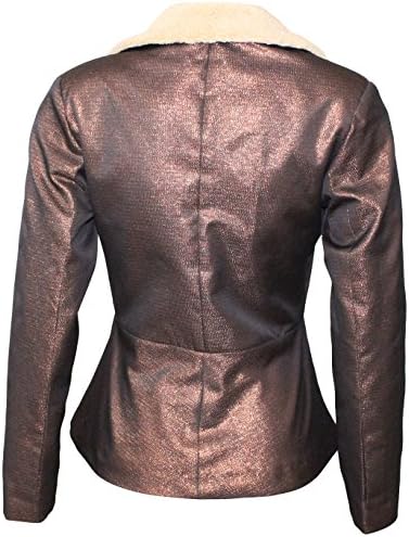 Attuendo Women's Shearling Biker Jacket (X-Large (US Size:10))