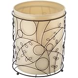 InterDesign Twigz Wastebasket Trash Can, Vanilla/Bronze