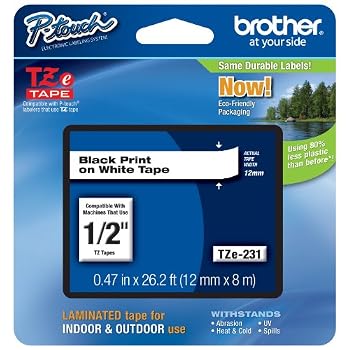 Set A Shopping Price Drop Alert For Brother Laminated Black on White Tape (TZe231) - Retail Packaging