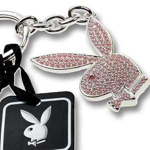 Playboy-Schlüsselanhänger Hasenkopf mit rosa Perlen, von International Connection