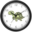 Turtle or Tortoise Cartoon Animal Wall Clock by WatchBuddy Timepieces (White Frame)