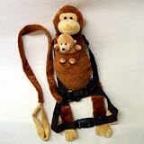 Baby Harness Backpack with Monkey and Baby Monkey - Makes Jungle Noises When Shoulder Strap Is Squeezed