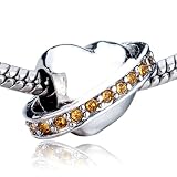 Pugster Heart Dolce Vita Beads Fits Pandora Chamilia Biagi Charm Bracelet November Birthstone