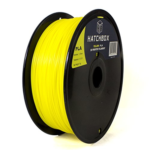 HATCHBOX 1.75mm Yellow PLA 3D Printer Filament - 1kg Spool ...