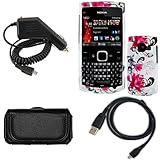 iNcido Brand Nokia X2-01 Combo Red Flower on White Protective Case Faceplat ....