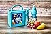 Kids Lunch Box Combo With Shoulder Strap And Detachable Plastic Water Bottle in Blue, Pink, or Yellow. Ideal For Pre-School, Toddler and Kindergarten Children.