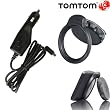 TOMTOM Original OEM Mount and Car Charger Cable Cord Kit for TOM TOM XL 325 330 335 340 350 ONE 125 130 135 140 145 S T TM Live GPS Navigators