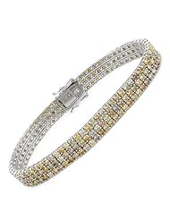 18K White Gold 10.55 CTW Color Fancy Yellow SI1-SI3 Diamond Women Bracelet. Length 7.25 in. Total Item weight 22.4 g.