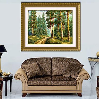 The forest hobbies and crafts Europe Diamond Cross Stitch Needlework Wall Home Decor 41*52cm