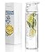 Qasson Fruit Infuser Water Bottle Sport BPA-Free Tritan 24 Oz. Together with The Bottle You get 3 Unisex Silicone Bracelets (Perfect for Fitness, Basketball, Crossfit, Sports) as a Gift from