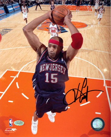 Vince Carter Signed 8x10 Dunking New Jersey Nets
