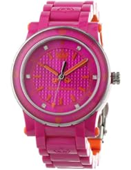 Juicy Couture Womens 1900727 HRH Hot Pink and Orange Plastic Bracelet Watch